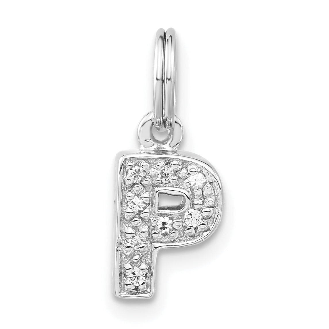 Sterlingsilber Poliert Zirkonia Initiale P Charm