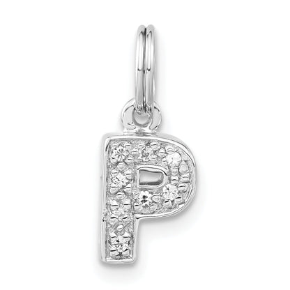 Sterlingsilber Poliert Zirkonia Initiale P Charm