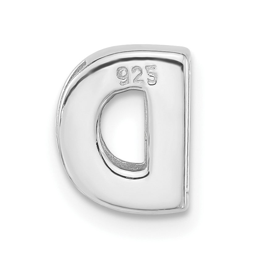 Sterlingsilber Poliert Zirkonia Initiale D Anhänger
