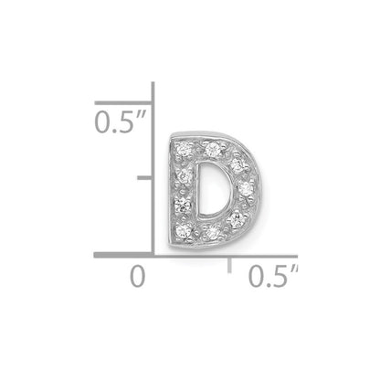 Sterlingsilber Poliert Zirkonia Initiale D Anhänger