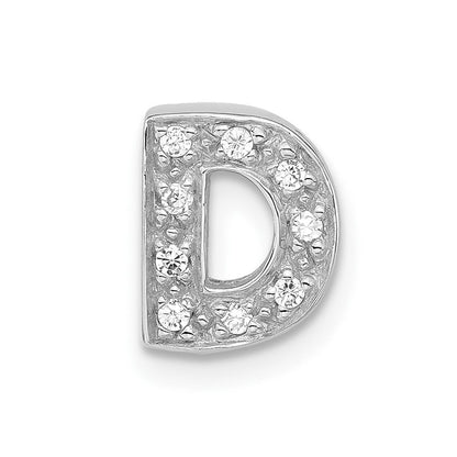 Sterlingsilber Poliert Zirkonia Initiale D Anhänger