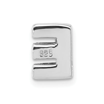 Sterlingsilber Poliert Zirkonia Initiale E Kette Anhänger Charm