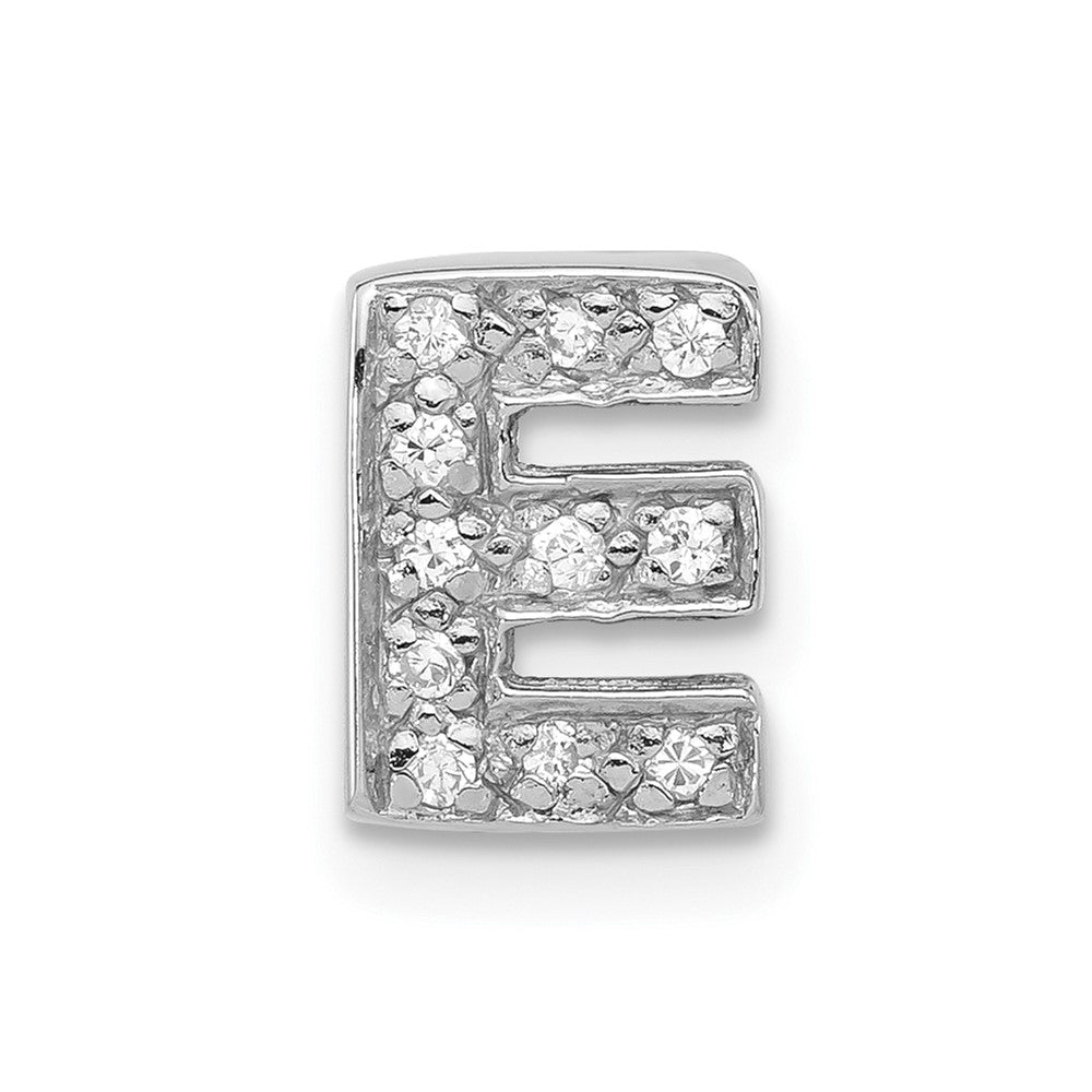 Sterlingsilber Poliert Zirkonia Initiale E Kette Anhänger Charm