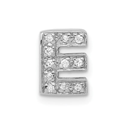 Sterlingsilber Poliert Zirkonia Initiale E Kette Anhänger Charm