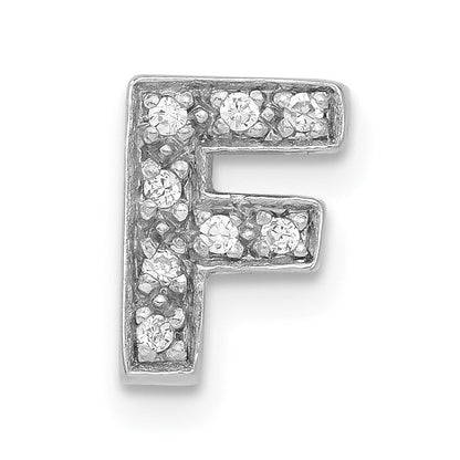 Sterlingsilber Poliert Zirkonia Initiale F Anhänger