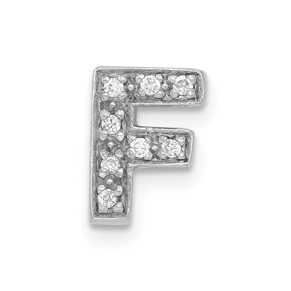 Sterlingsilber Poliert Zirkonia Initiale F Anhänger