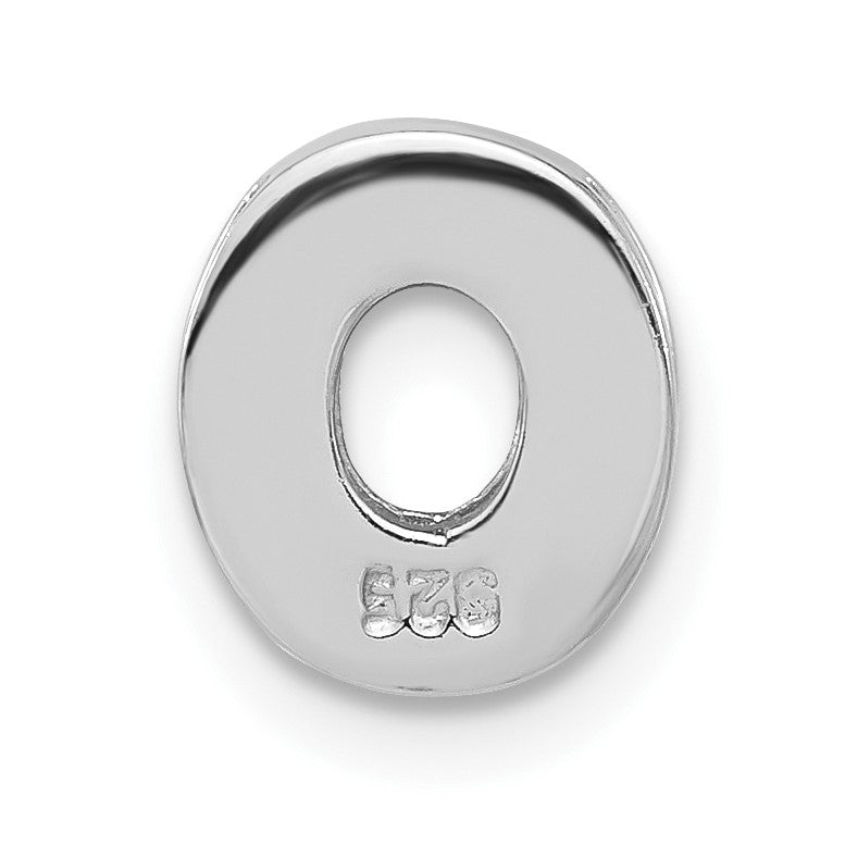 Sterlingsilber Poliert Zirkonia Initiale O Kette Anhänger Charm