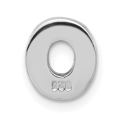 Sterlingsilber Poliert Zirkonia Initiale O Kette Anhänger Charm