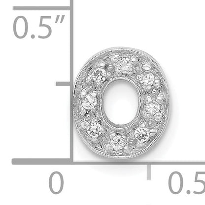 Sterlingsilber Poliert Zirkonia Initiale O Kette Anhänger Charm