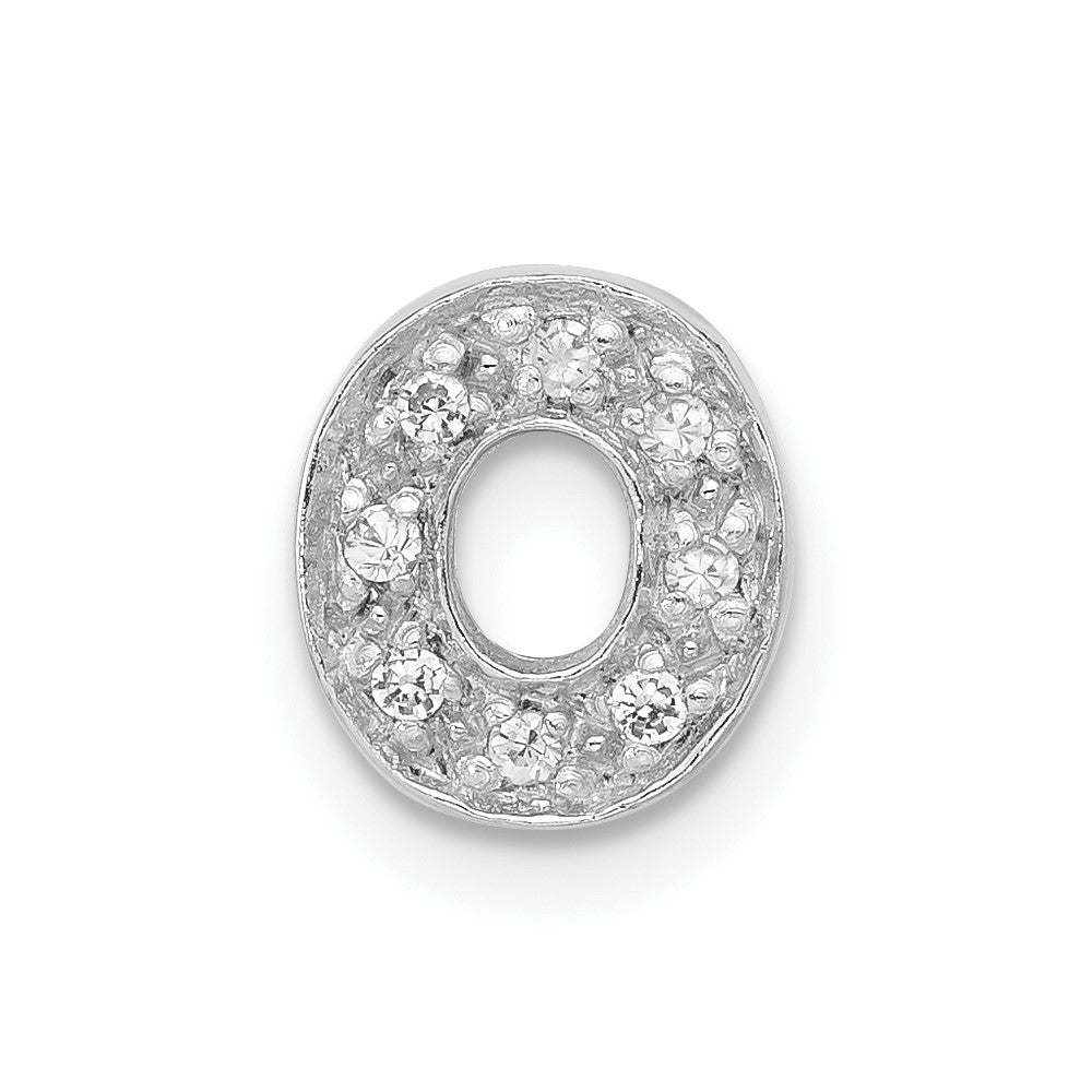 Sterlingsilber Poliert Zirkonia Initiale O Kette Anhänger Charm
