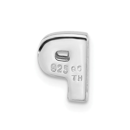 Sterlingsilber Poliert Zirkonia Initiale P Anhänger