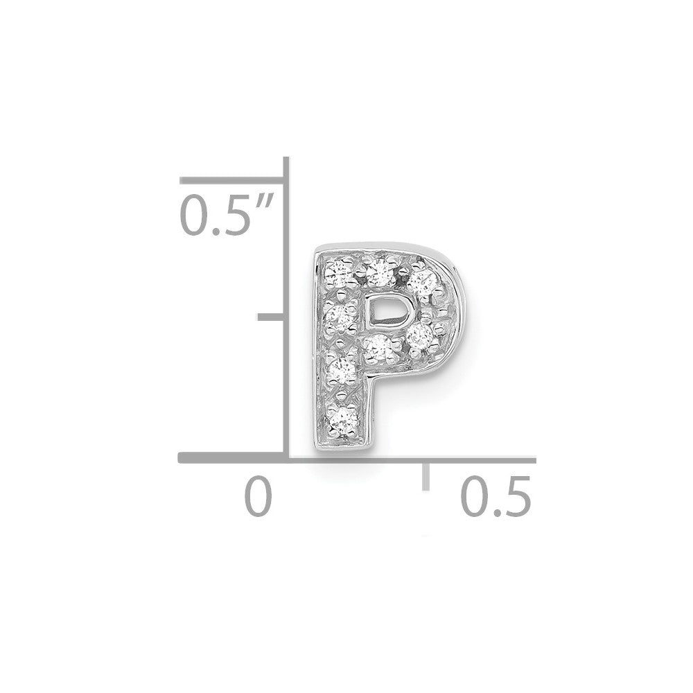 Sterlingsilber Poliert Zirkonia Initiale P Anhänger