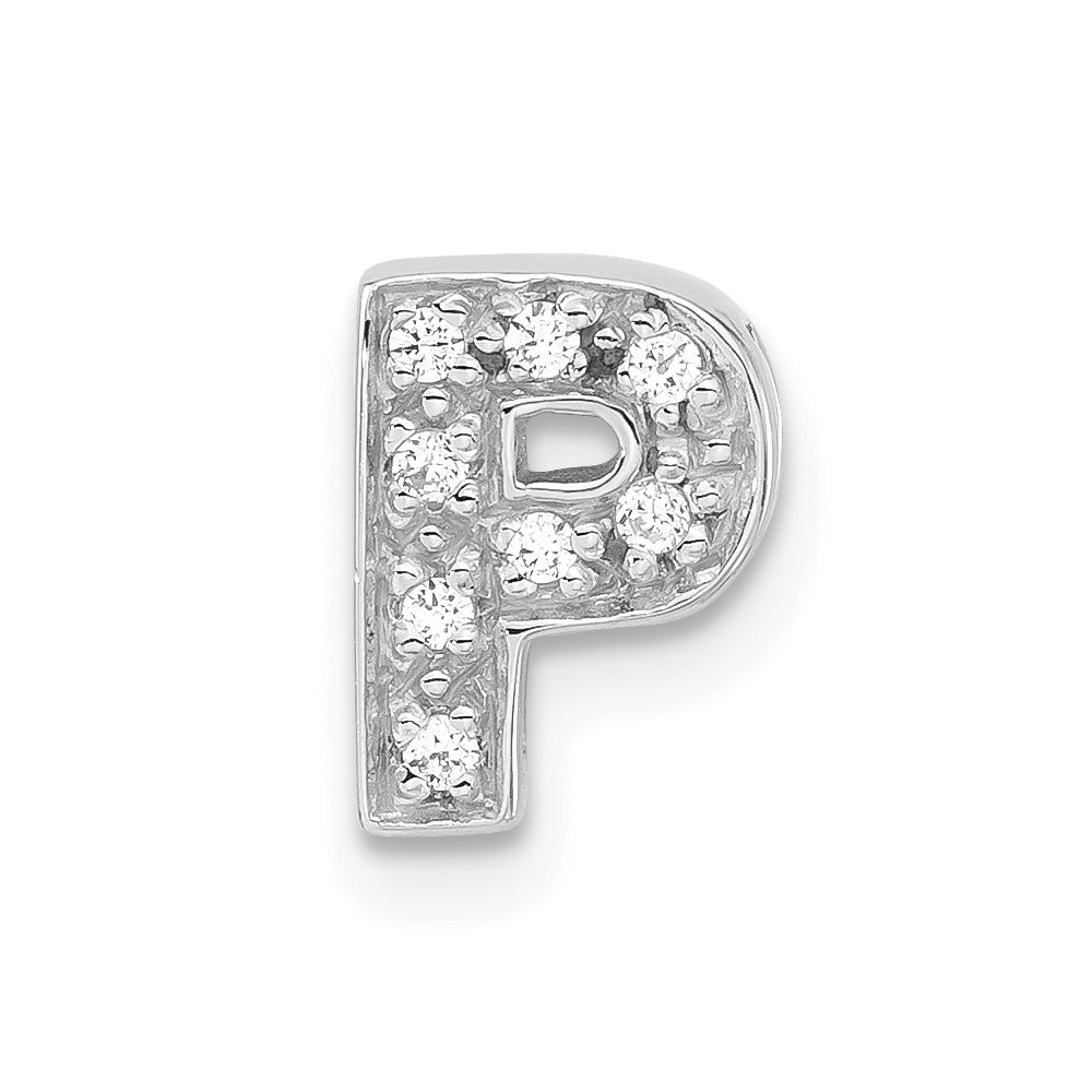 Sterlingsilber Poliert Zirkonia Initiale P Anhänger