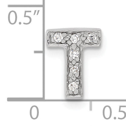 Sterlingsilber Zirkonia Initiale T Anhänger