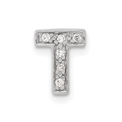 Sterlingsilber Zirkonia Initiale T Anhänger