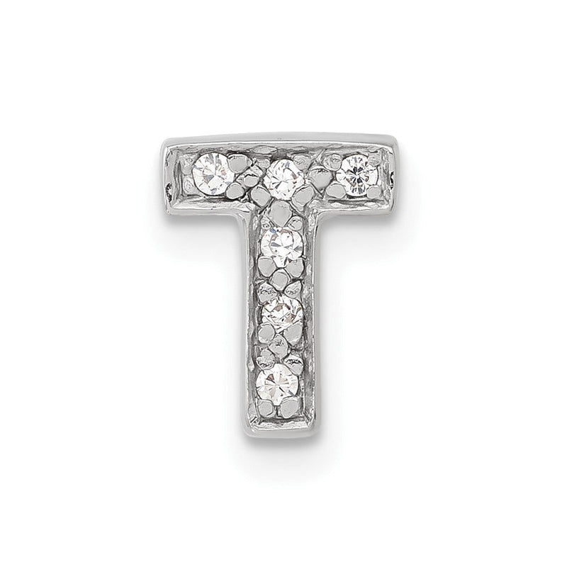 Sterlingsilber Zirkonia Initiale T Anhänger