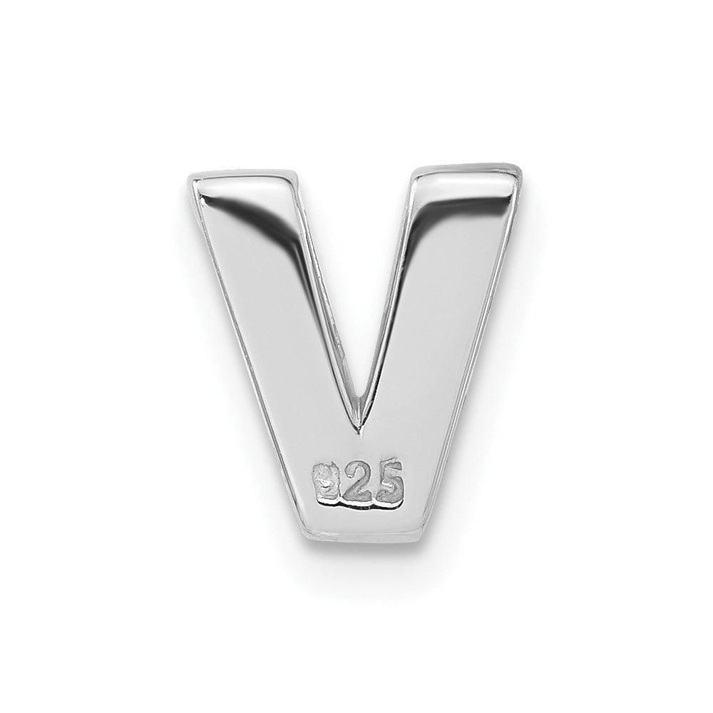 Sterlingsilber Poliert Zirkonia Initiale V Anhänger