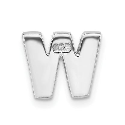 Sterlingsilber Poliert Zirkonia Initiale W Anhänger