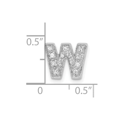 Sterlingsilber Poliert Zirkonia Initiale W Anhänger