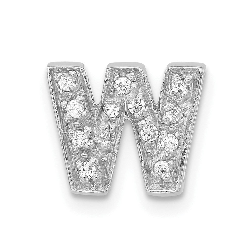 Sterlingsilber Poliert Zirkonia Initiale W Anhänger