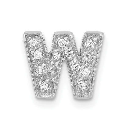 Sterlingsilber Poliert Zirkonia Initiale W Anhänger