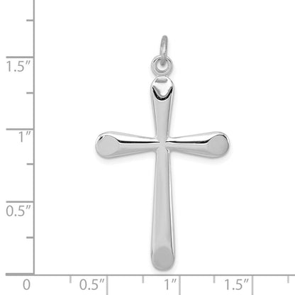 Sterlingsilber Rhodiniert Poliert Kreuz Anhänger