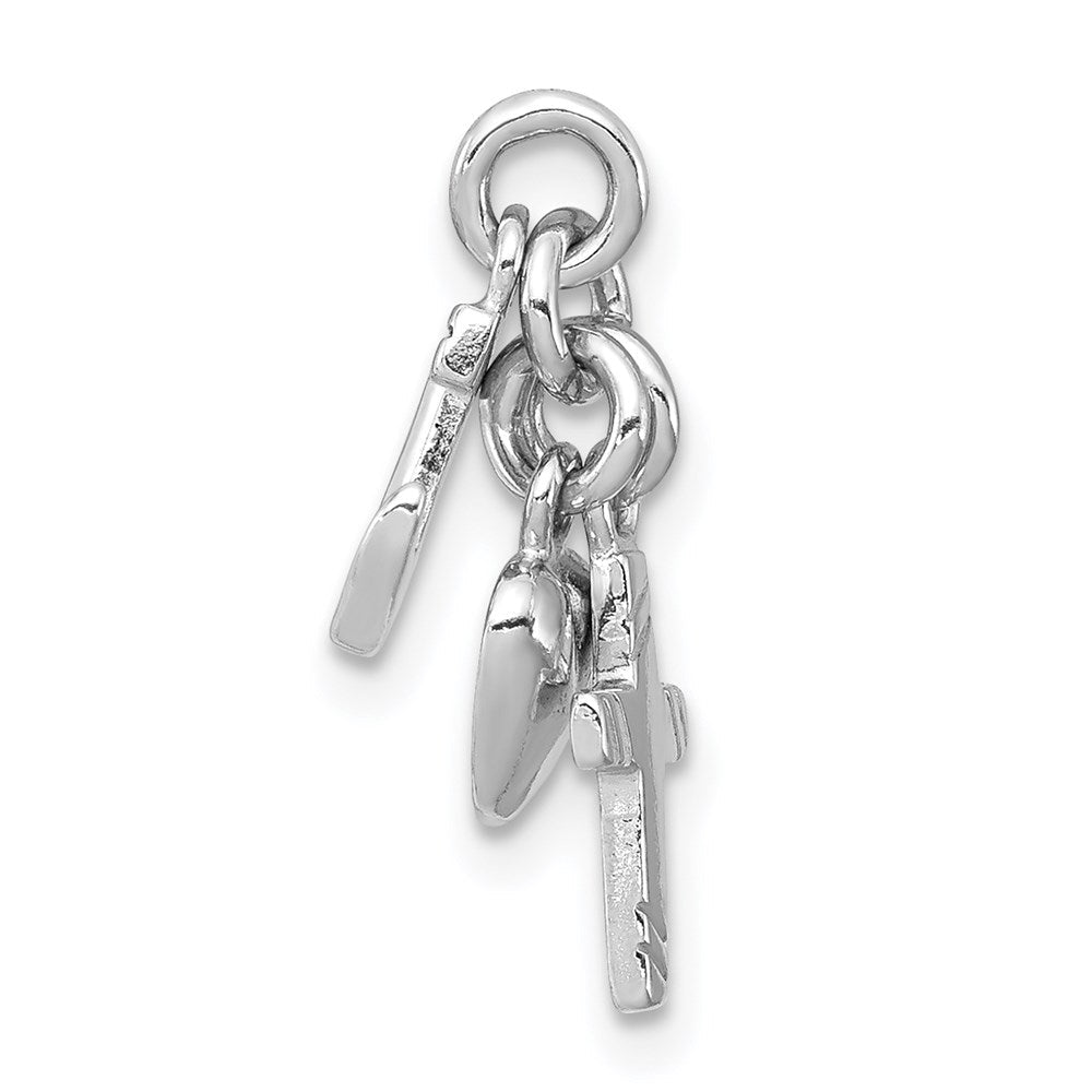 Sterlingsilber Rhodiniert Glaube, Hoffnung & Charity Charm