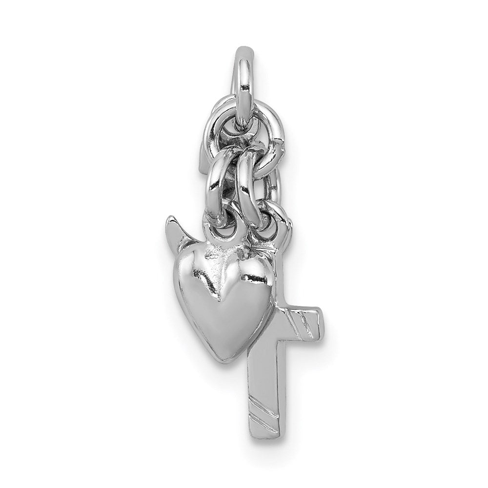 Sterlingsilber Rhodiniert Glaube, Hoffnung & Charity Charm