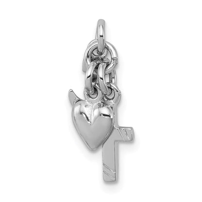 Sterlingsilber Rhodiniert Glaube, Hoffnung & Charity Charm