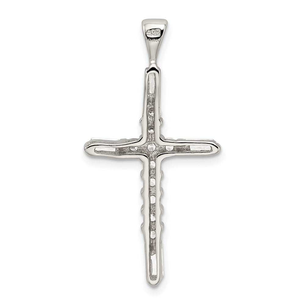 Sterlingsilber Rhodiniert Zirkonia Kreuz Anhänger