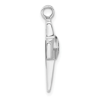 Sterlingsilber Poliert Zirkonia Kreuz Anhänger