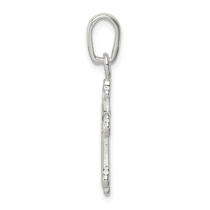 Sterlingsilber Knospend Kreuz Anhänger