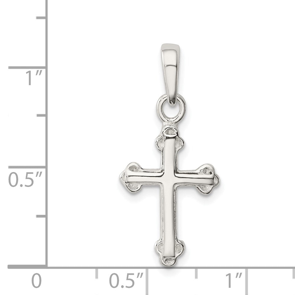 Sterlingsilber Knospend Kreuz Anhänger