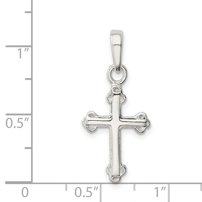 Sterlingsilber Knospend Kreuz Anhänger