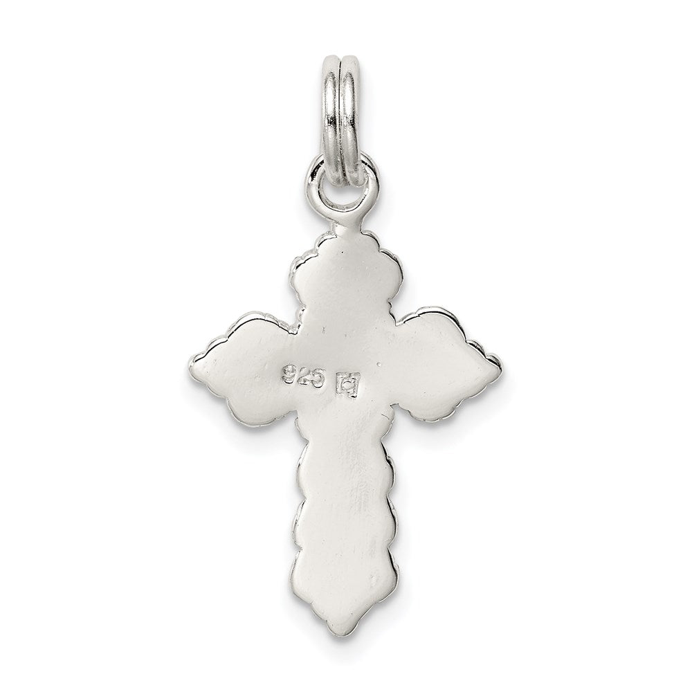 Sterlingsilber Rhodiniert Kreuz Charm