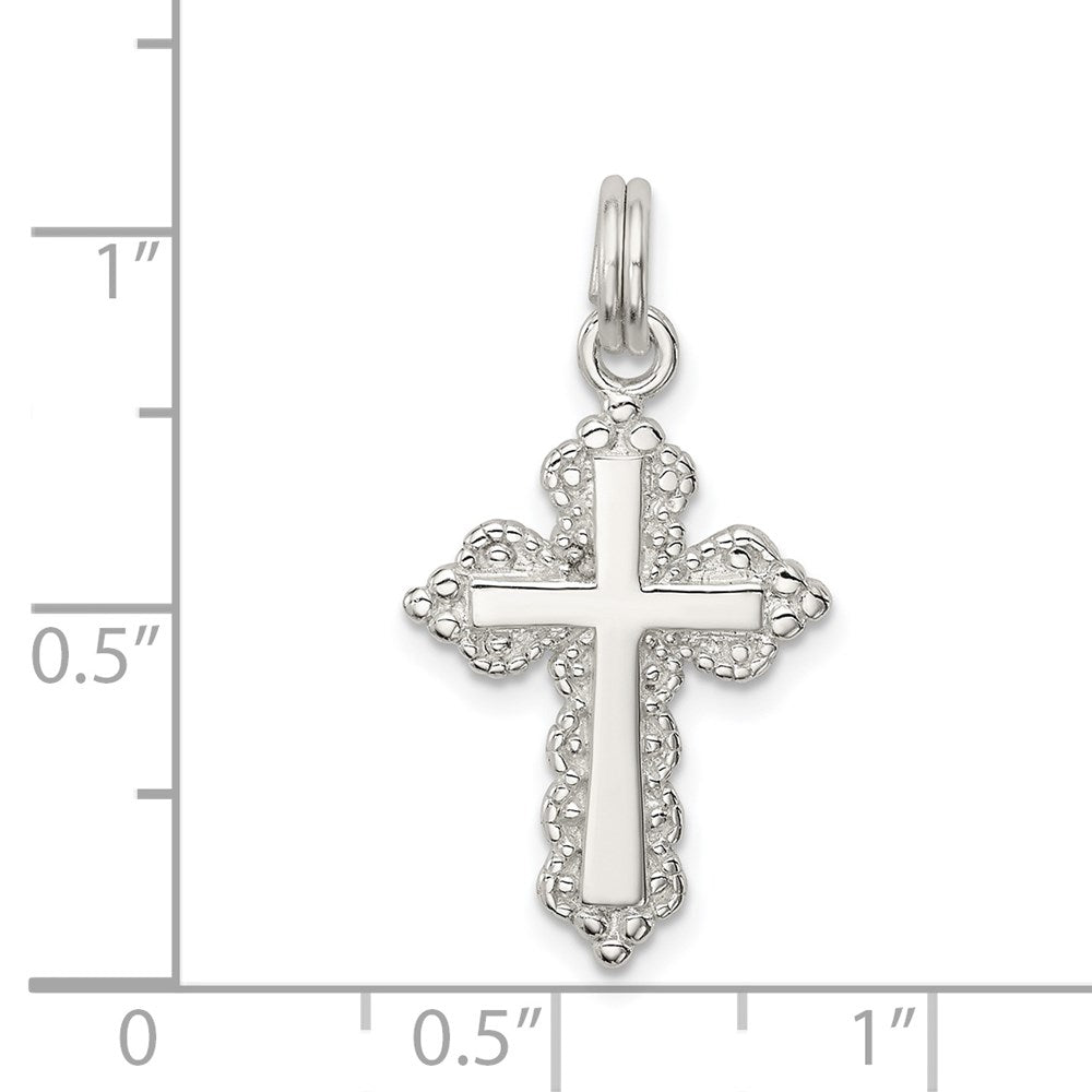 Sterlingsilber Rhodiniert Kreuz Charm