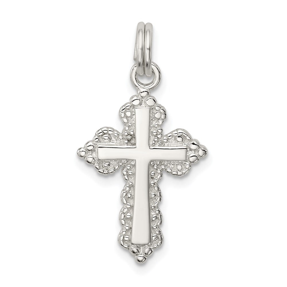 Sterlingsilber Rhodiniert Kreuz Charm