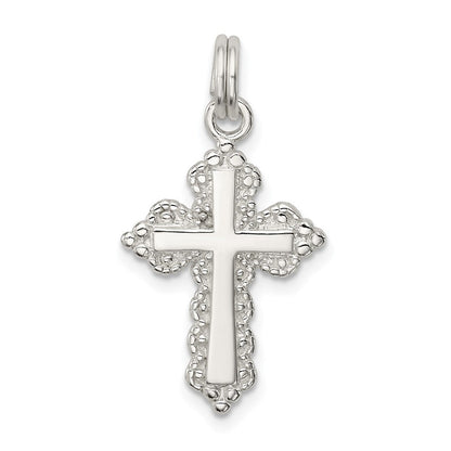 Sterlingsilber Rhodiniert Kreuz Charm