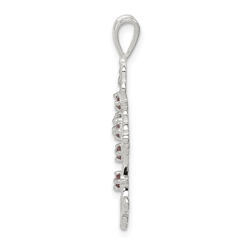 Sterlingsilber Lila Zirkonia Kreuz Charm
