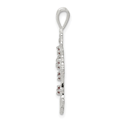 Sterlingsilber Lila Zirkonia Kreuz Charm