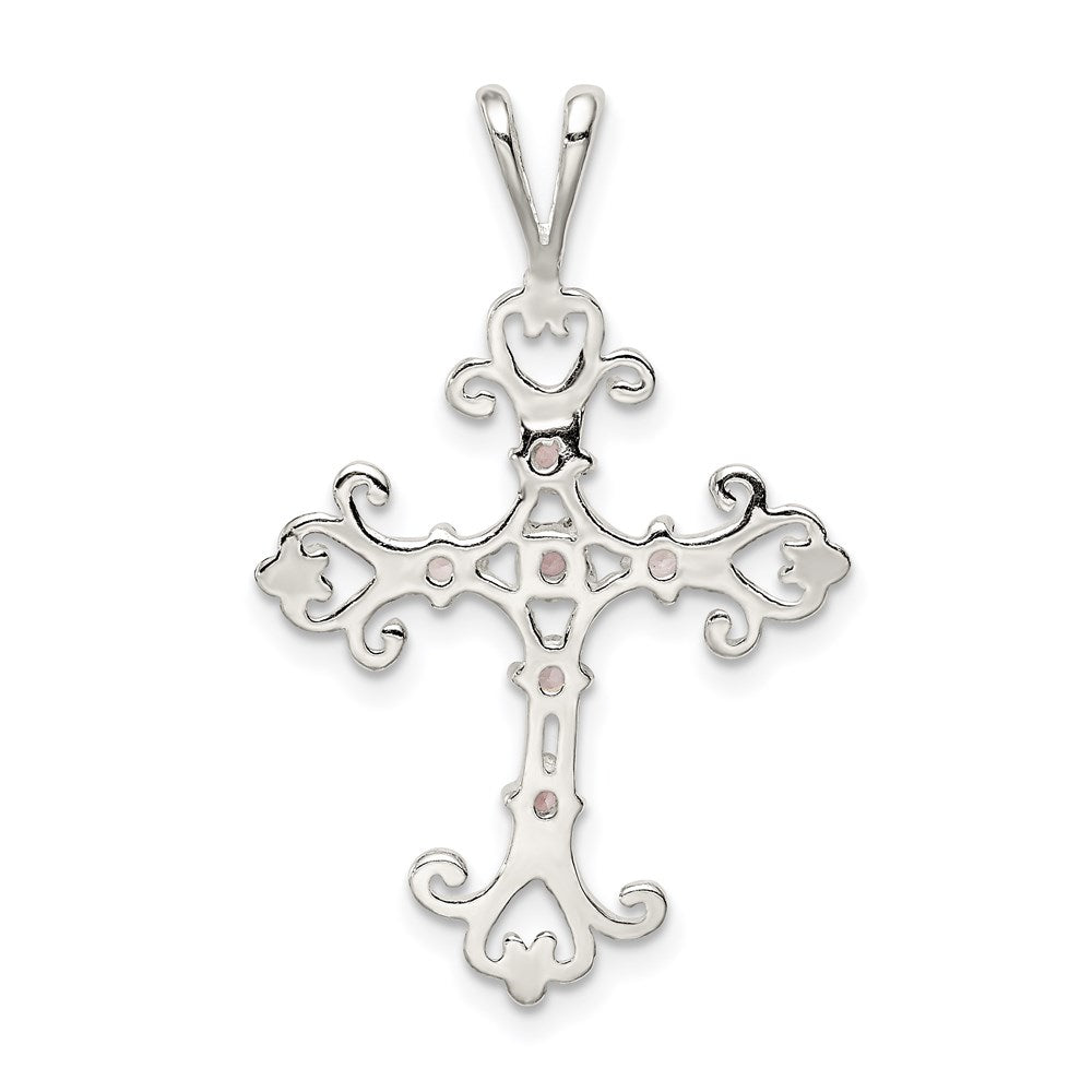 Sterlingsilber Lila Zirkonia Kreuz Charm