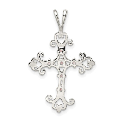 Sterlingsilber Lila Zirkonia Kreuz Charm
