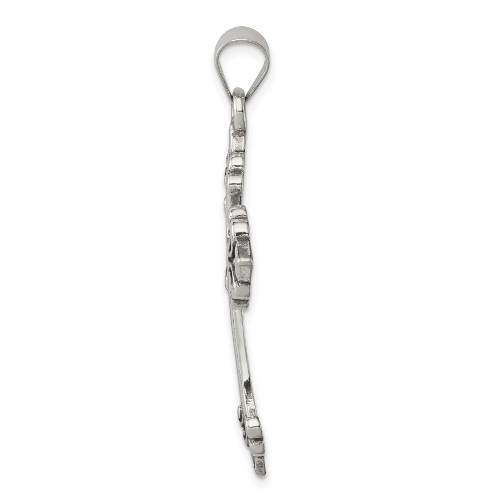 Sterlingsilber Fleur De Lis Kreuz Anhänger
