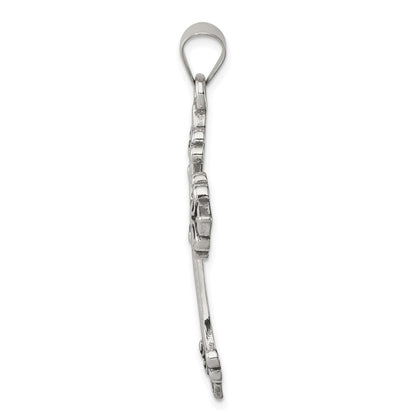 Sterlingsilber Fleur De Lis Kreuz Anhänger