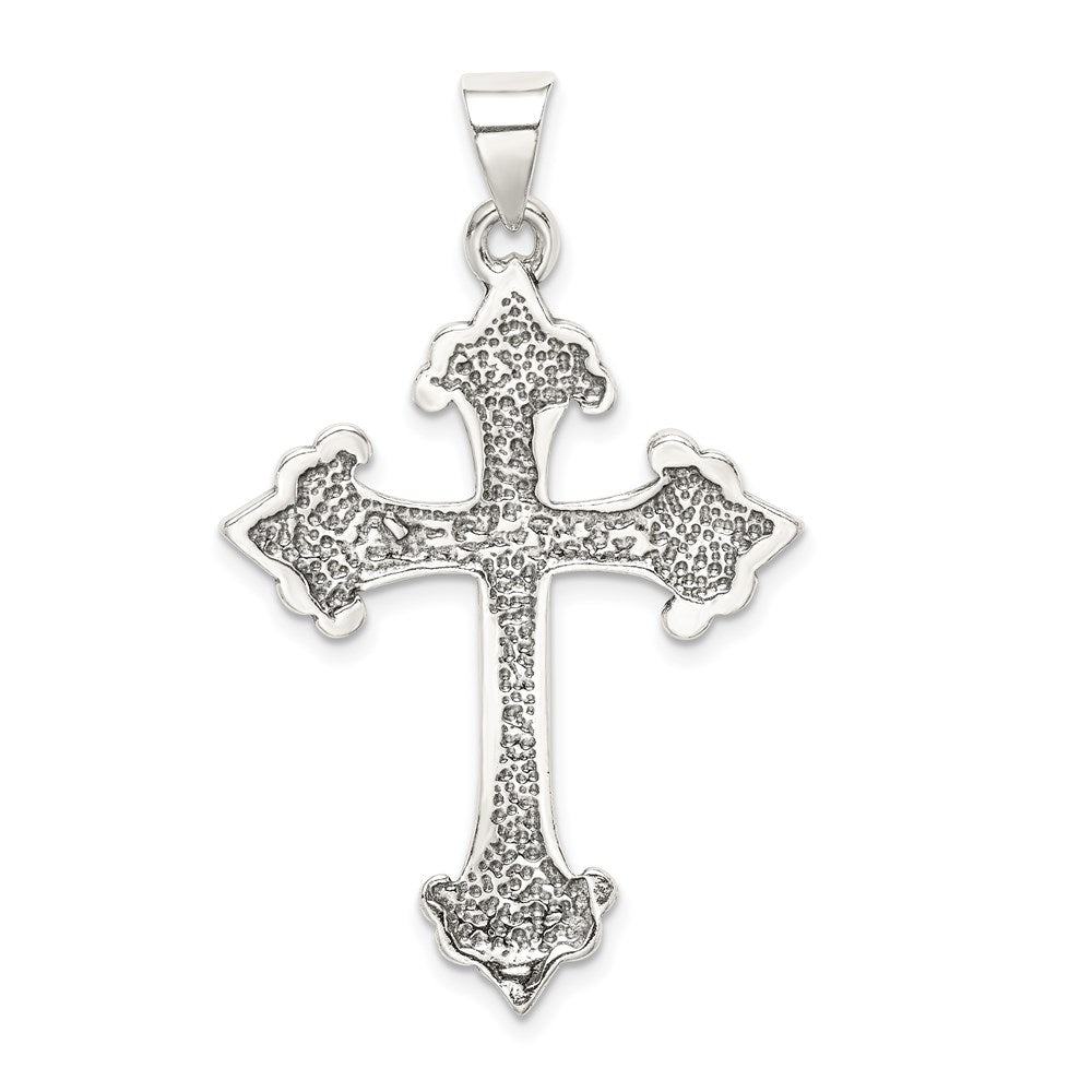 Sterlingsilber Fleur De Lis Kreuz Anhänger