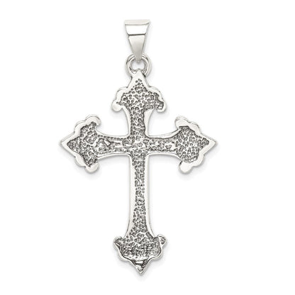 Sterlingsilber Fleur De Lis Kreuz Anhänger