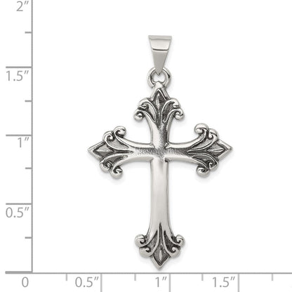 Sterlingsilber Fleur De Lis Kreuz Anhänger