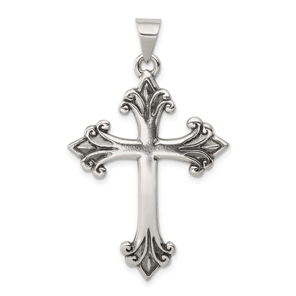 Sterlingsilber Fleur De Lis Kreuz Anhänger