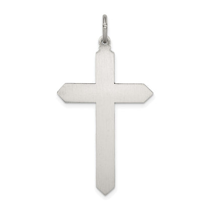 Sterlingsilber Antikisiert April Glas Geburtsstein Kreuz Anhänger