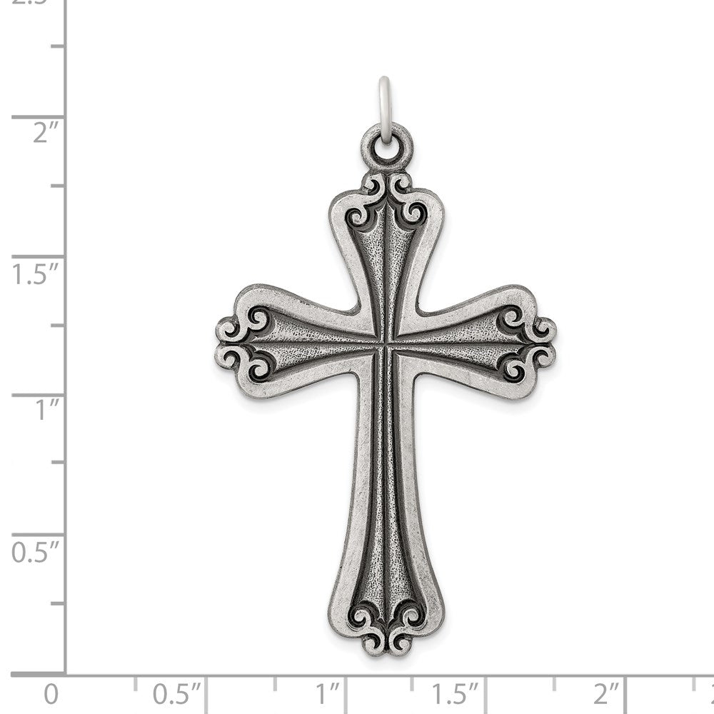 Sterlingsilber Antikisiert Kreuz Charm